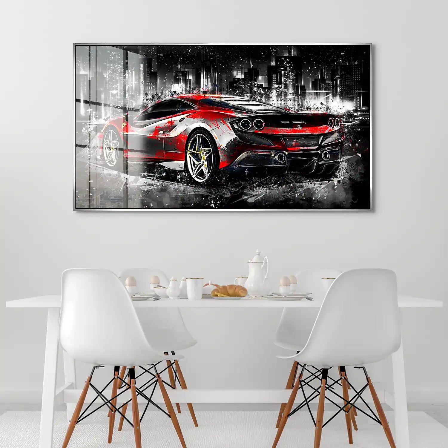 Ferrari F8 Abstrakt Style Acrylglas Bild INGALERIE