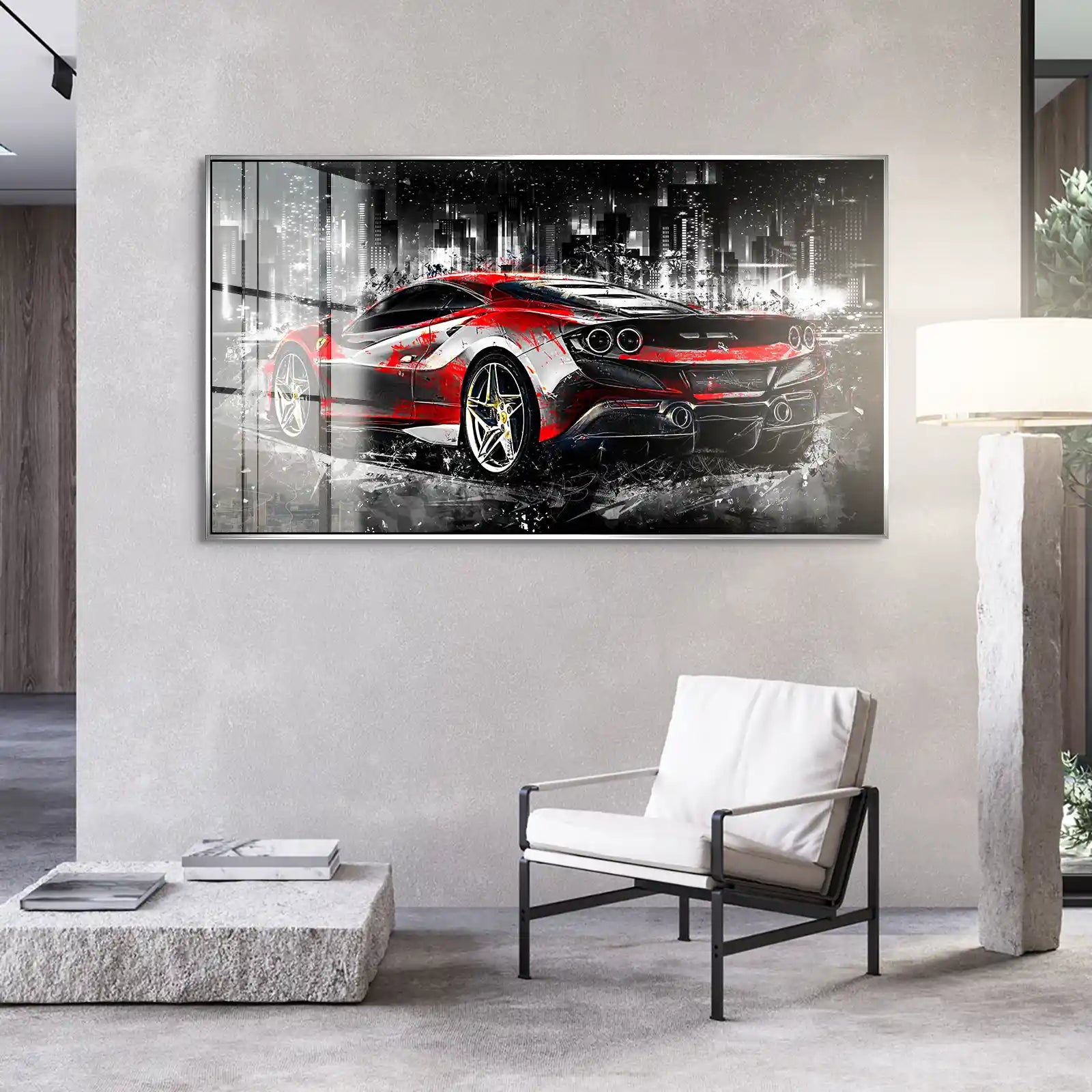 Ferrari F8 Abstrakt Style Acrylglas Bild INGALERIE