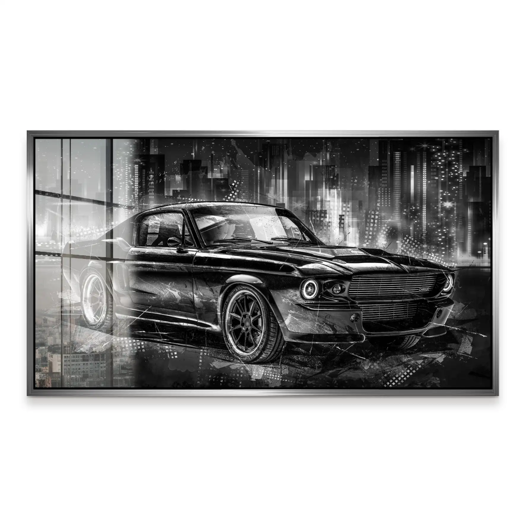 Ford Mustang Retro City Acrylglas Bild INGALERIE