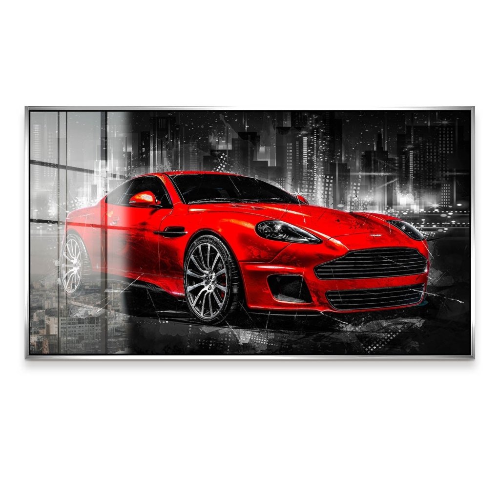 Aston Martin Abstrakt Red Style Acrylglas Bild INGALERIE