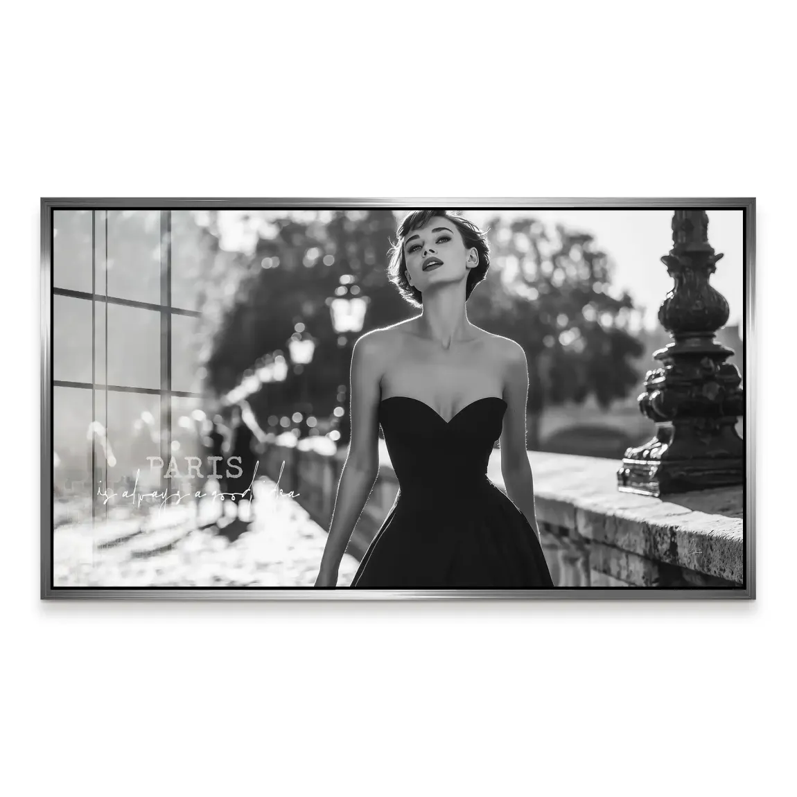 Audrey walk in Paris Acrylglas Bild