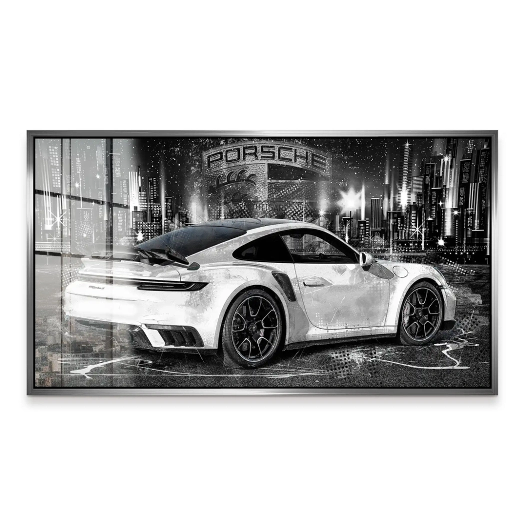 Porsche 911 Turbo Abstrakt White Acrylglas Bild INGALERIE