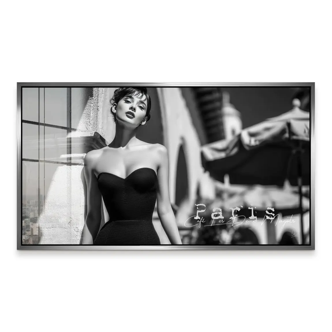 Audrey Hepburn Paris Cafe Acrylglas Bild