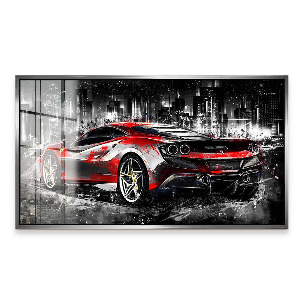 Ferrari F8 Abstrakt Style Acrylglas Bild INGALERIE