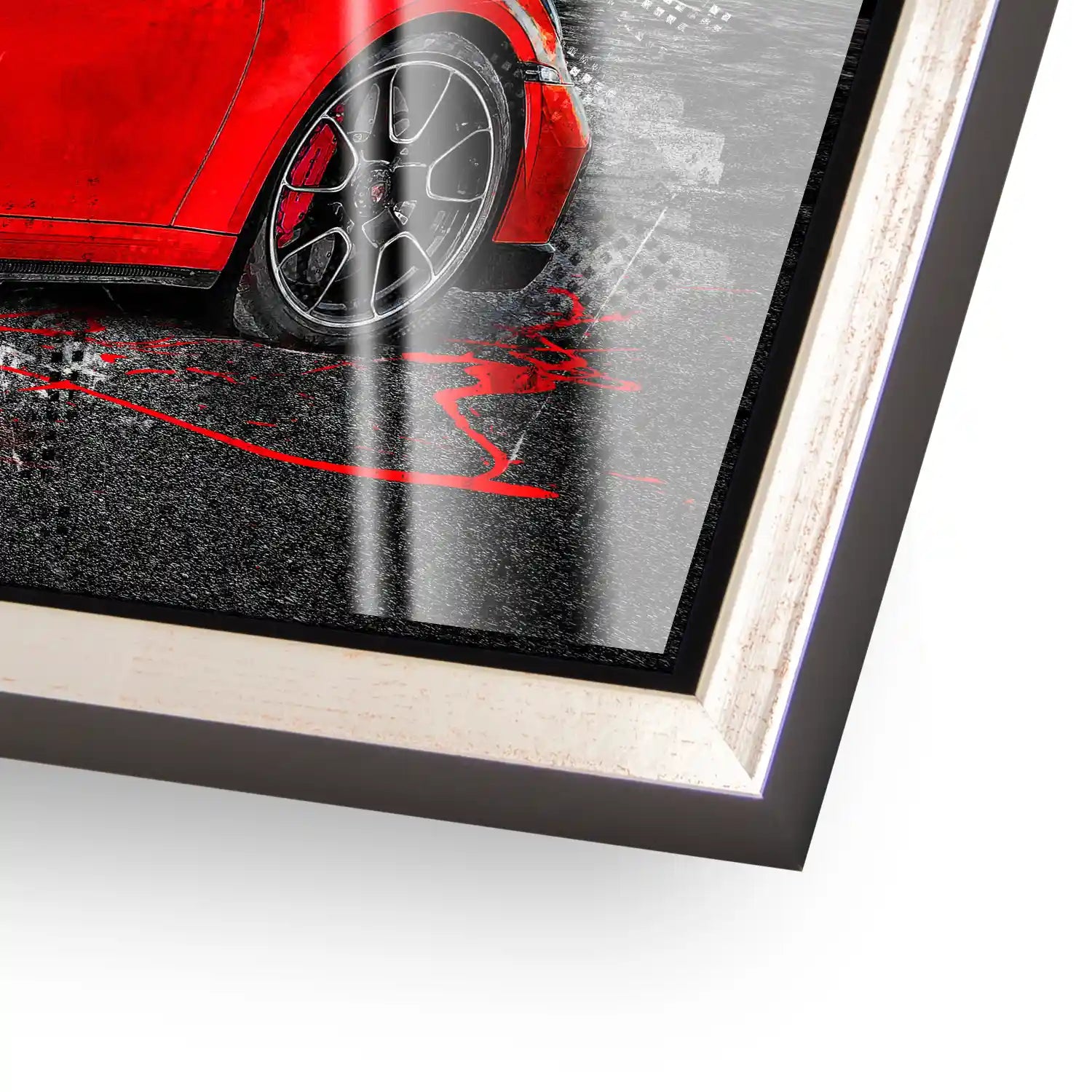 Porsche 911 Turbo Abstrakt Rot Acrylglas Bild INGALERIE