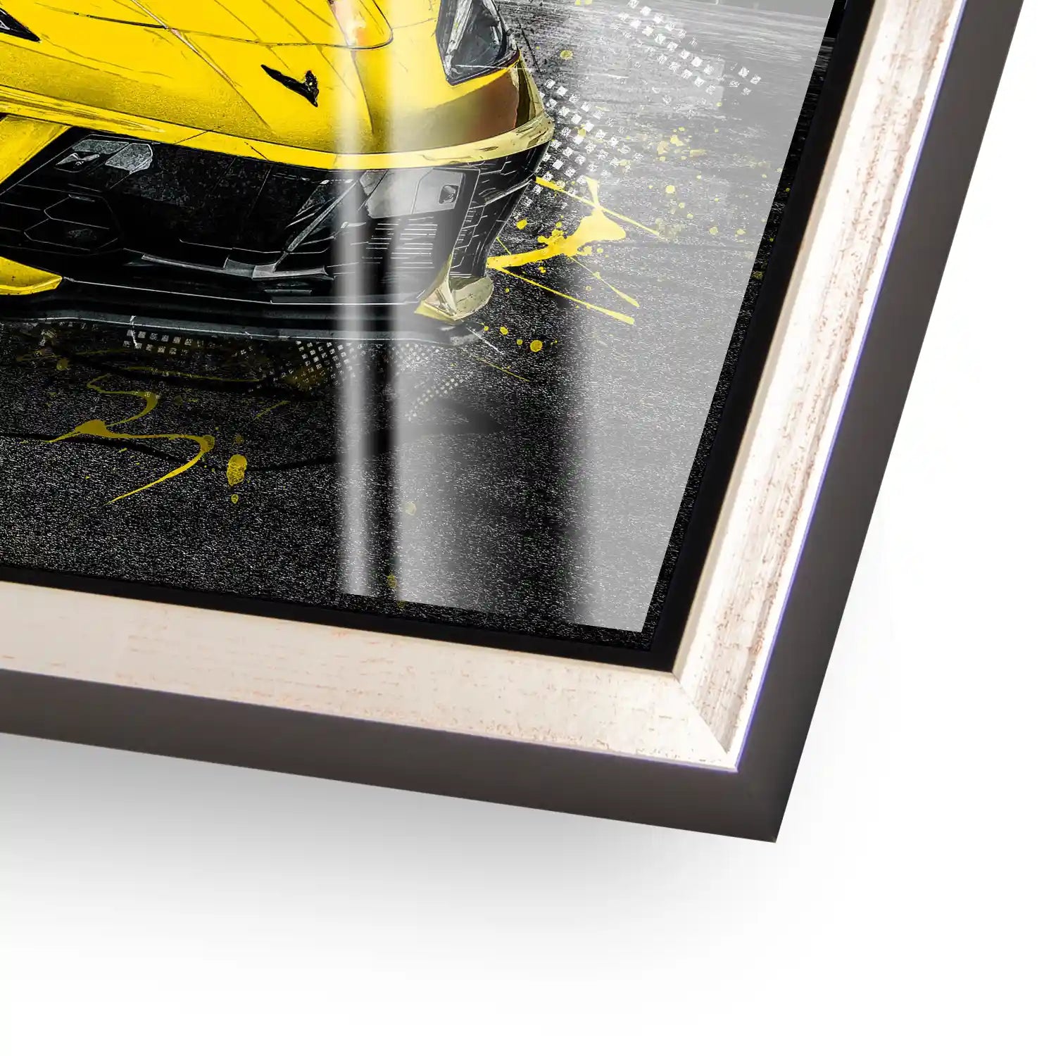 Corvette C8 Abstrakt Gelb Acrylglas Bild INGALERIE