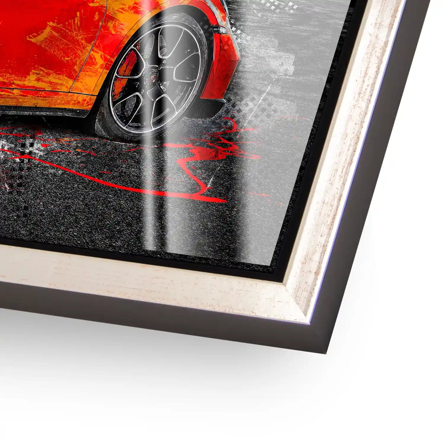 Porsche 911 Turbo Abstrakt Orange Acrylglas Bild INGALERIE