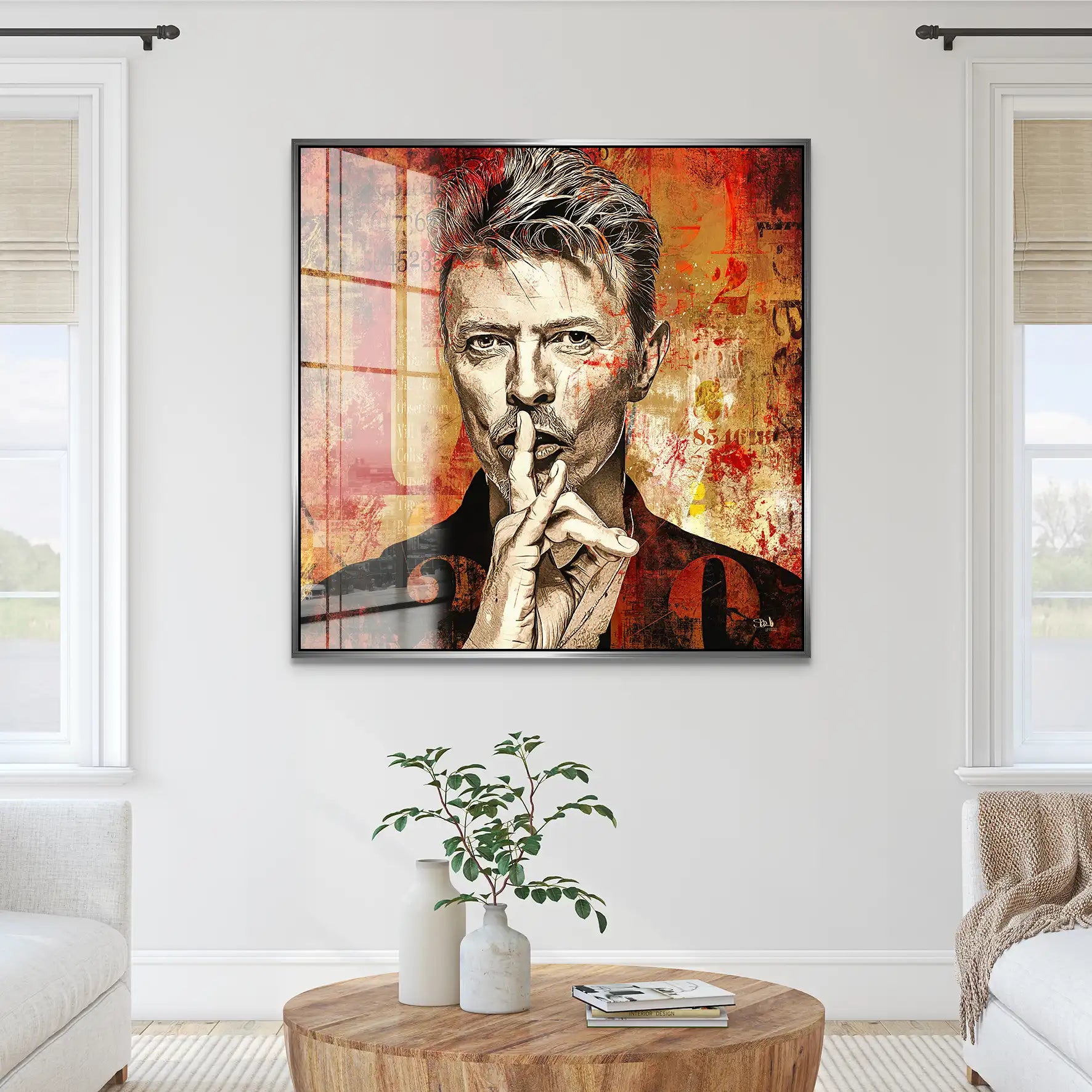 David Bowie Abstrakt Red Style Acrylglas Bild INGALERIE