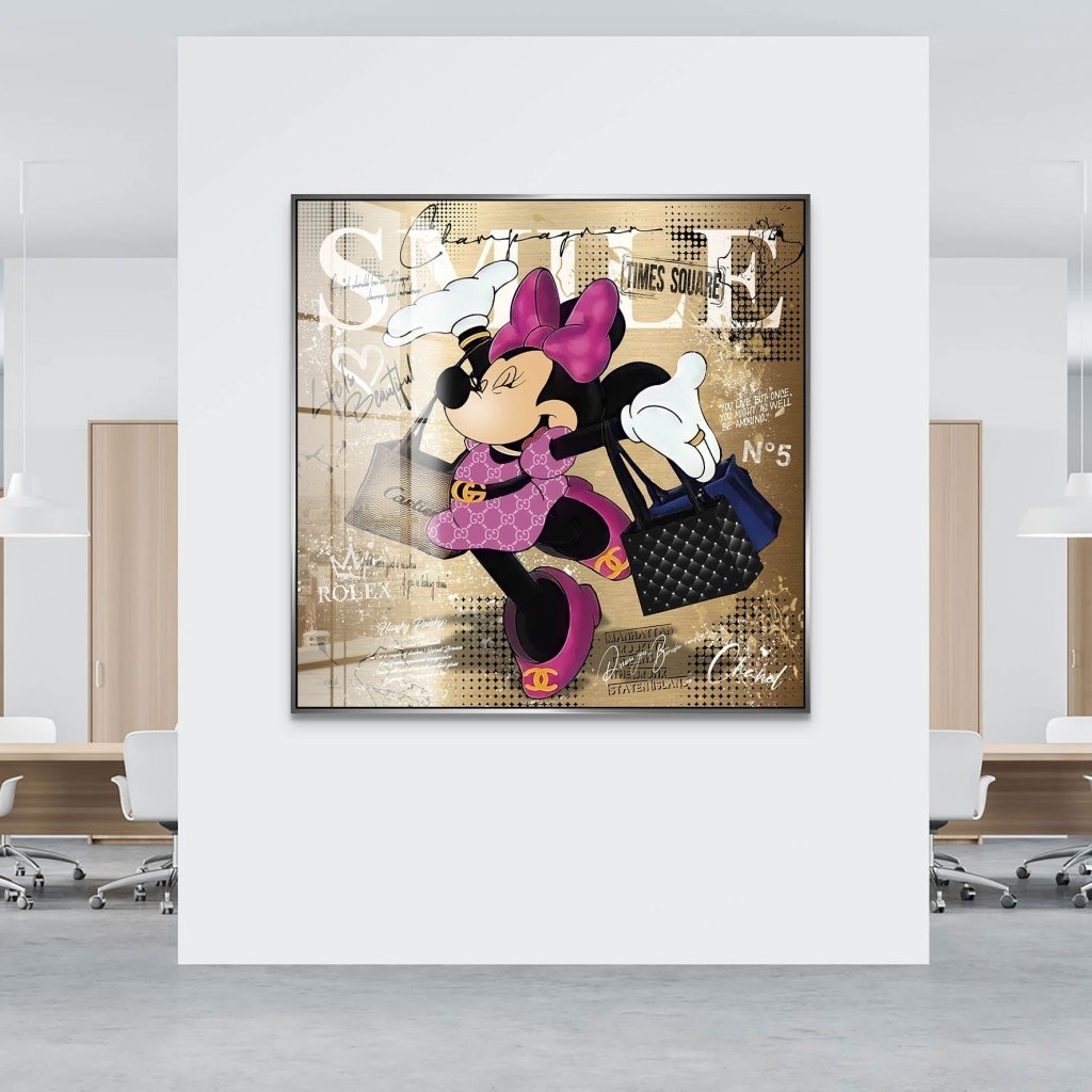 Minnie Smile Gold Pop Art Acrylglas Bild INGALERIE