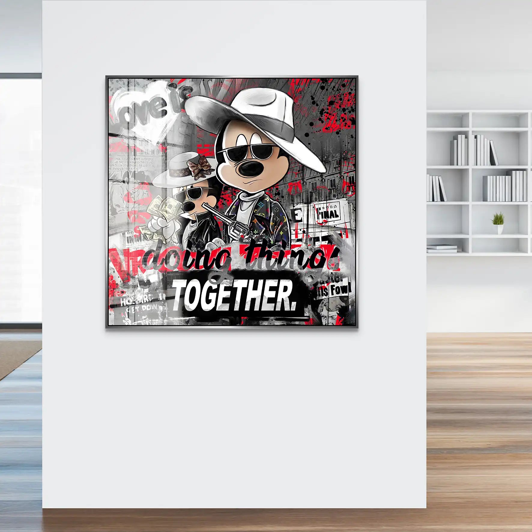 Micky & Minnie Gangster Streetart Acrylglas Bild INGALERIE