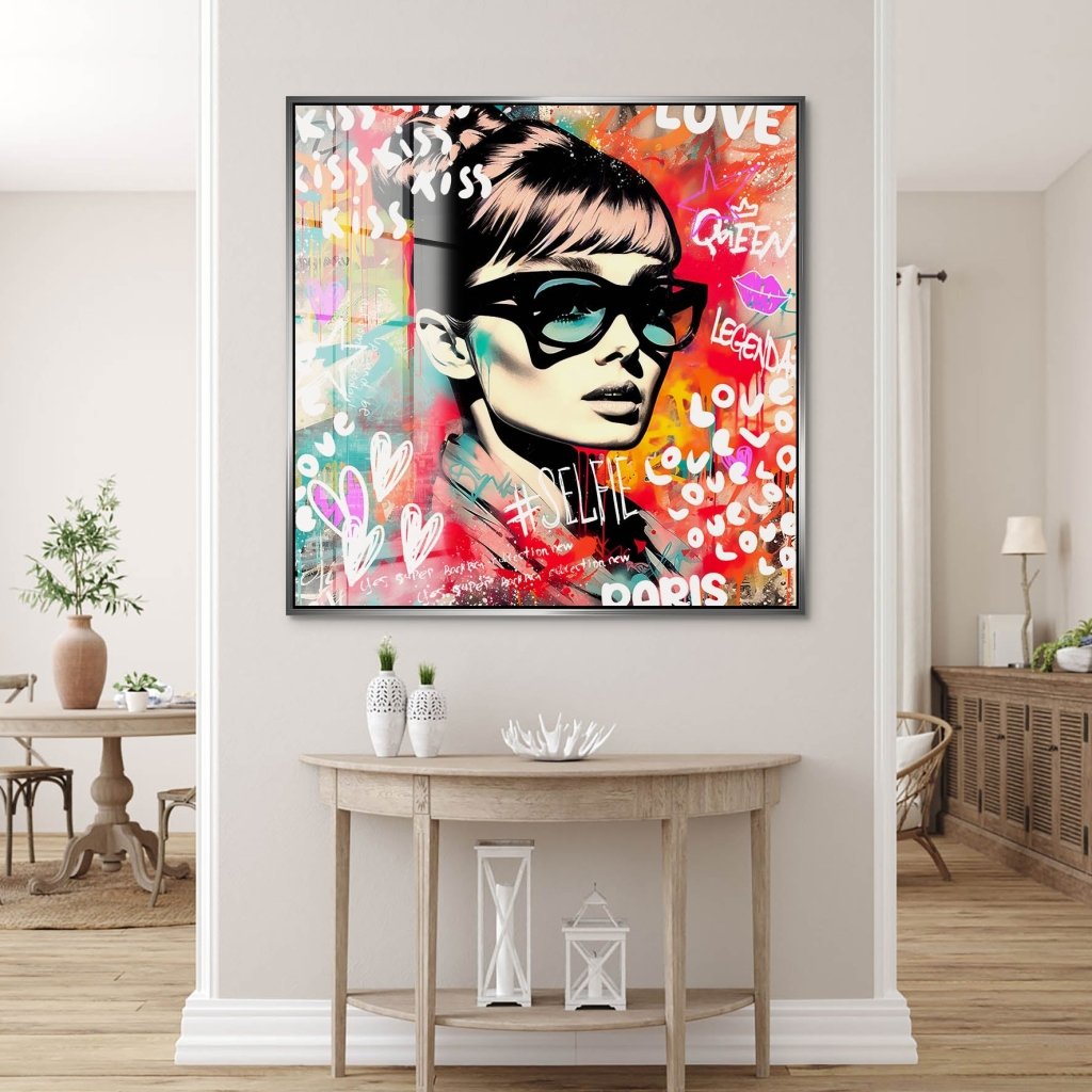 Audrey Hepburn Graffiti Acrylglas Bild INGALERIE