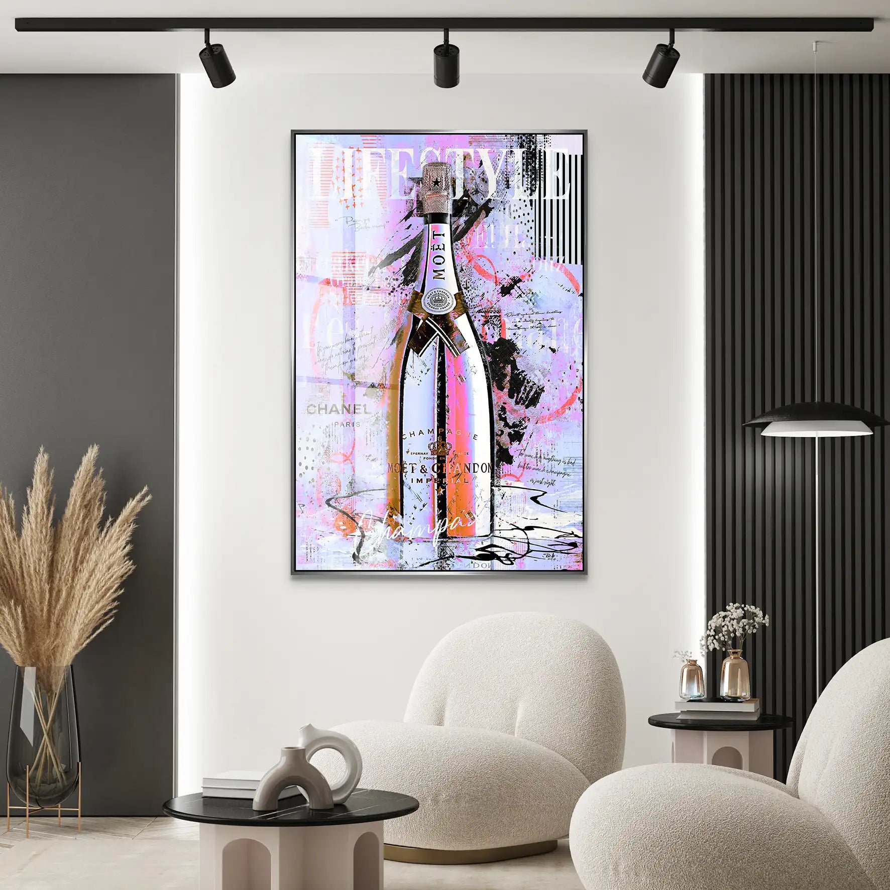 Champagner Pop Art Acrylglas Bild INGALERIE