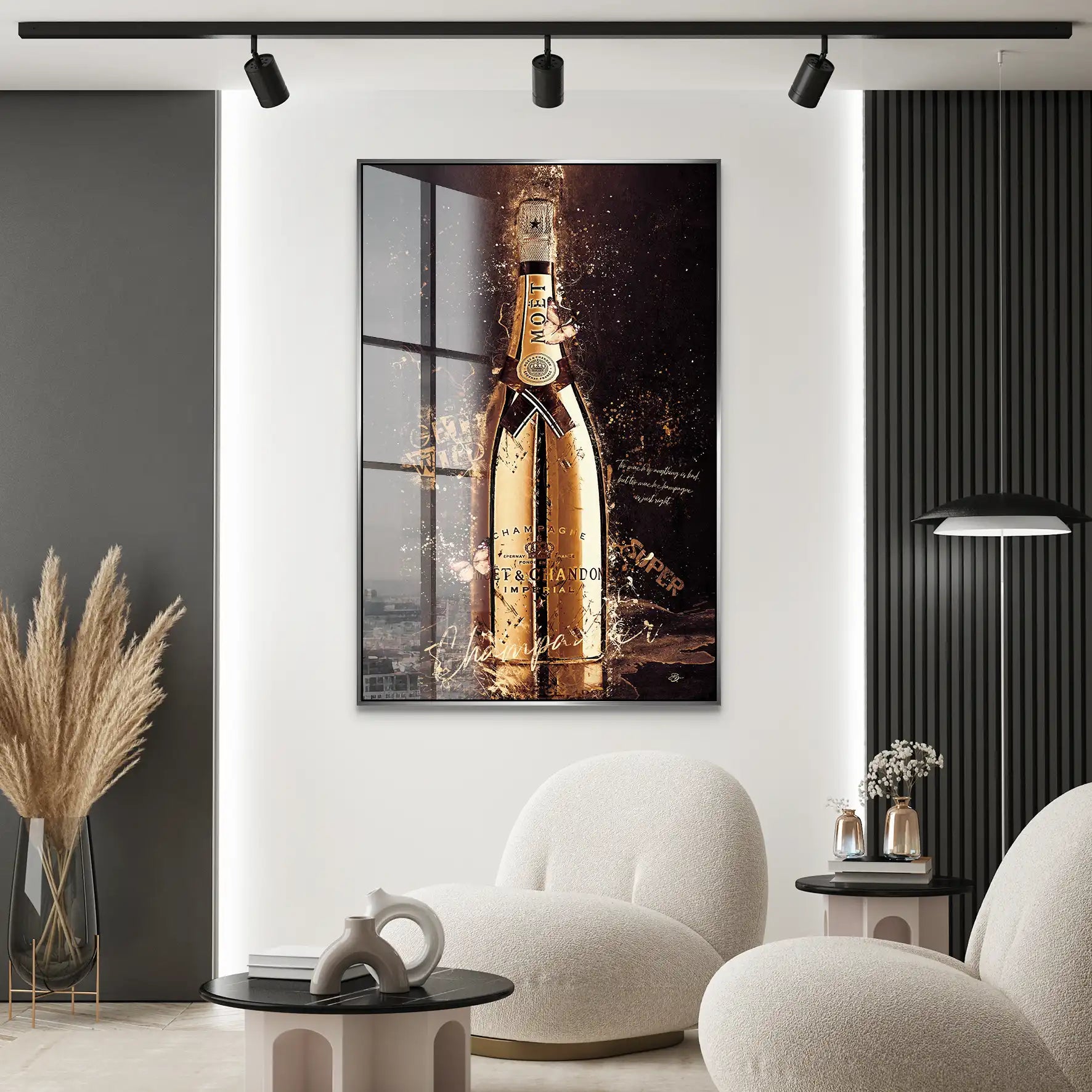 Champagner Retro Style Acrylglas Bild INGALERIE