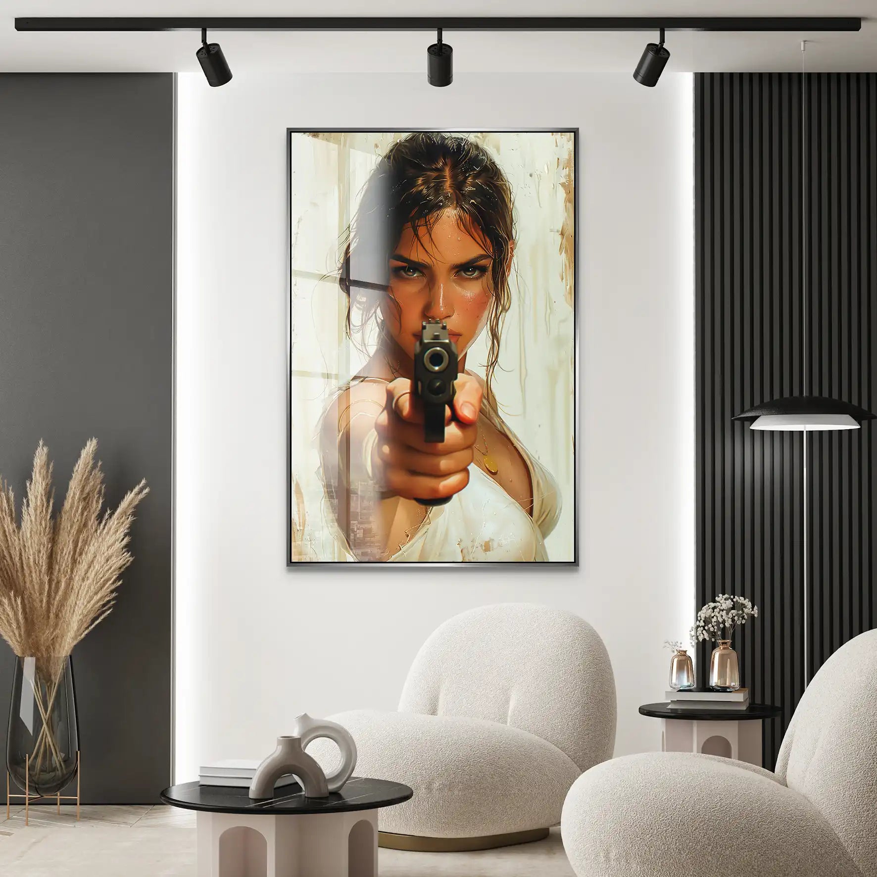 Beauty Gun Girl Acrylglas Bild INGALERIE