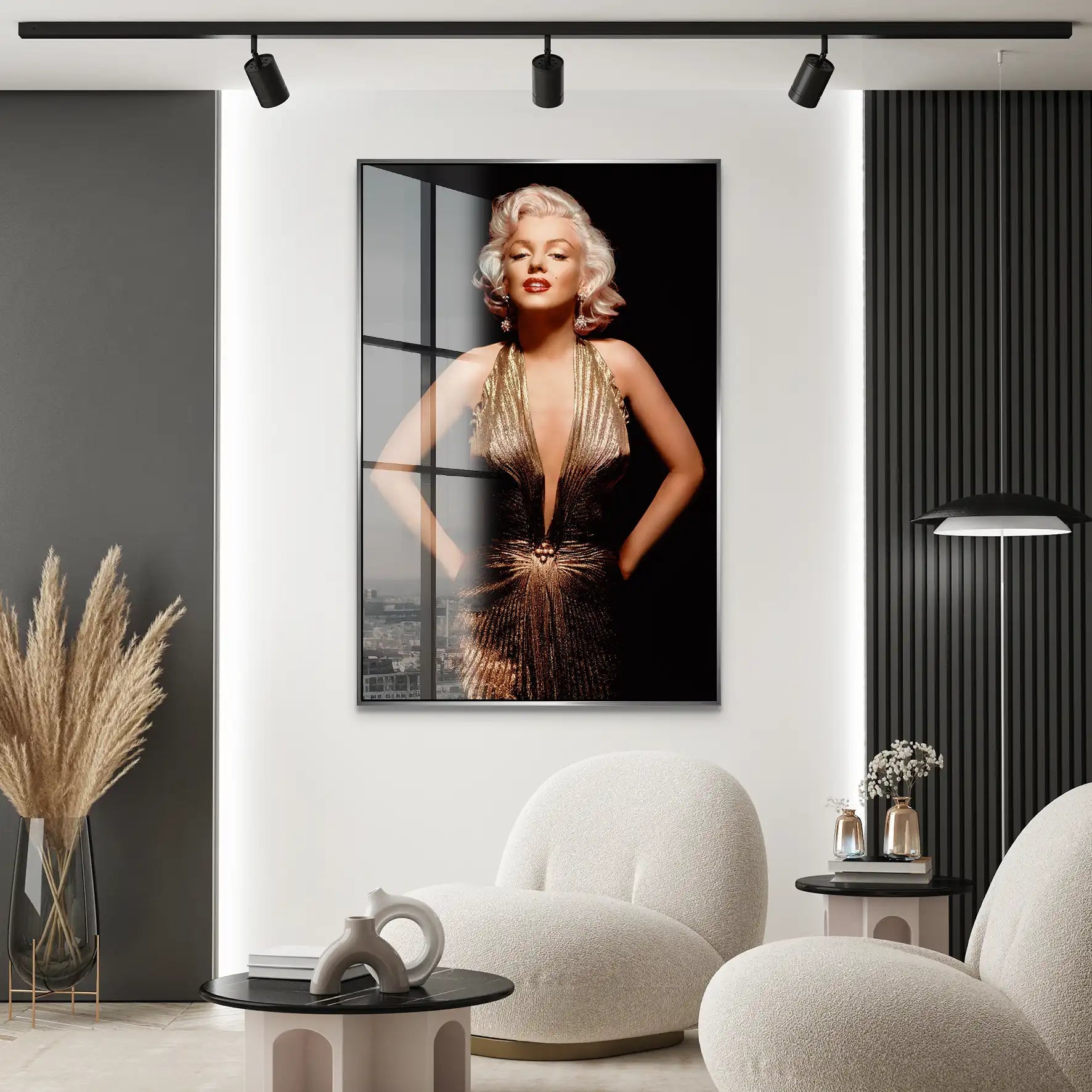 Marilyn Gold Dress Acrylglas Bild INGALERIE