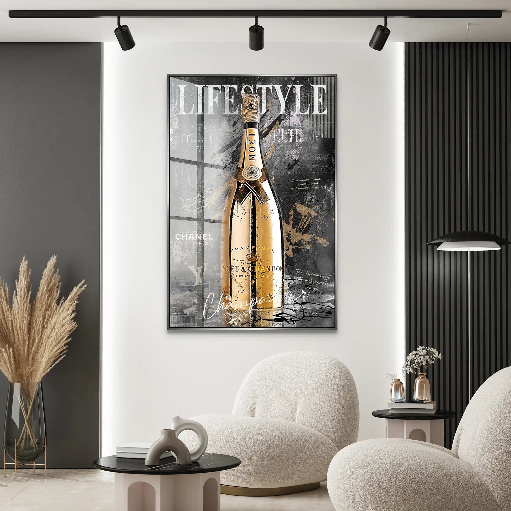 Champagner Dark Style Acrylglas Bild INGALERIE