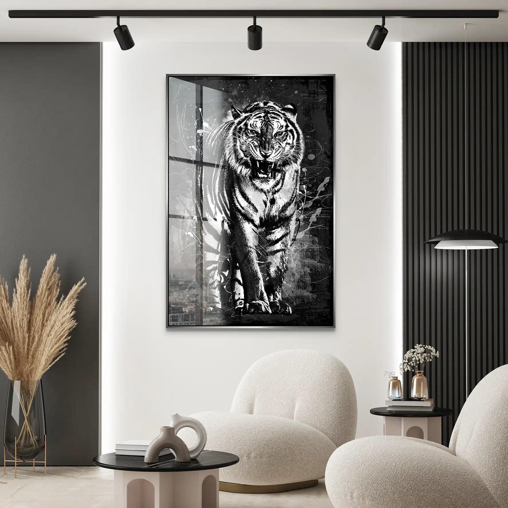 Tiger Abstrakt Black Acrylglas Bild INGALERIE