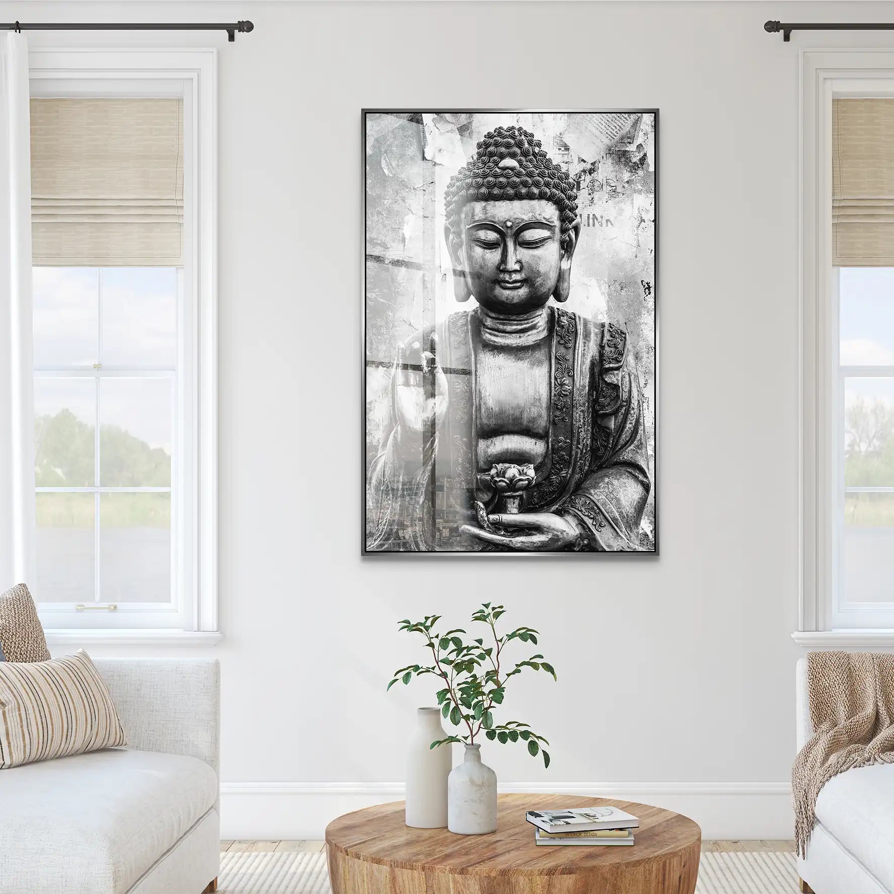 Buddha Black Style Acrylglas Bild INGALERIE