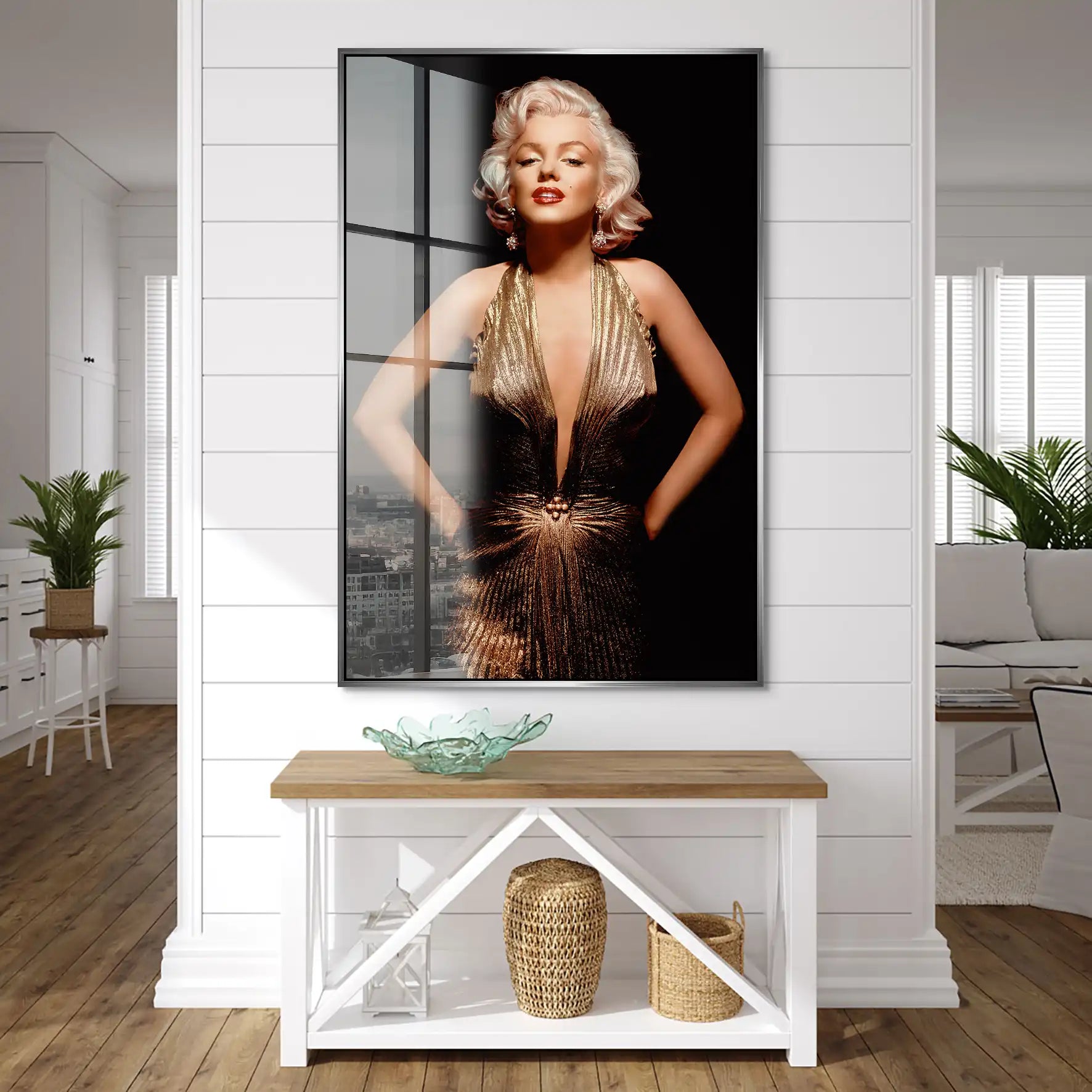 Marilyn Gold Dress Acrylglas Bild INGALERIE