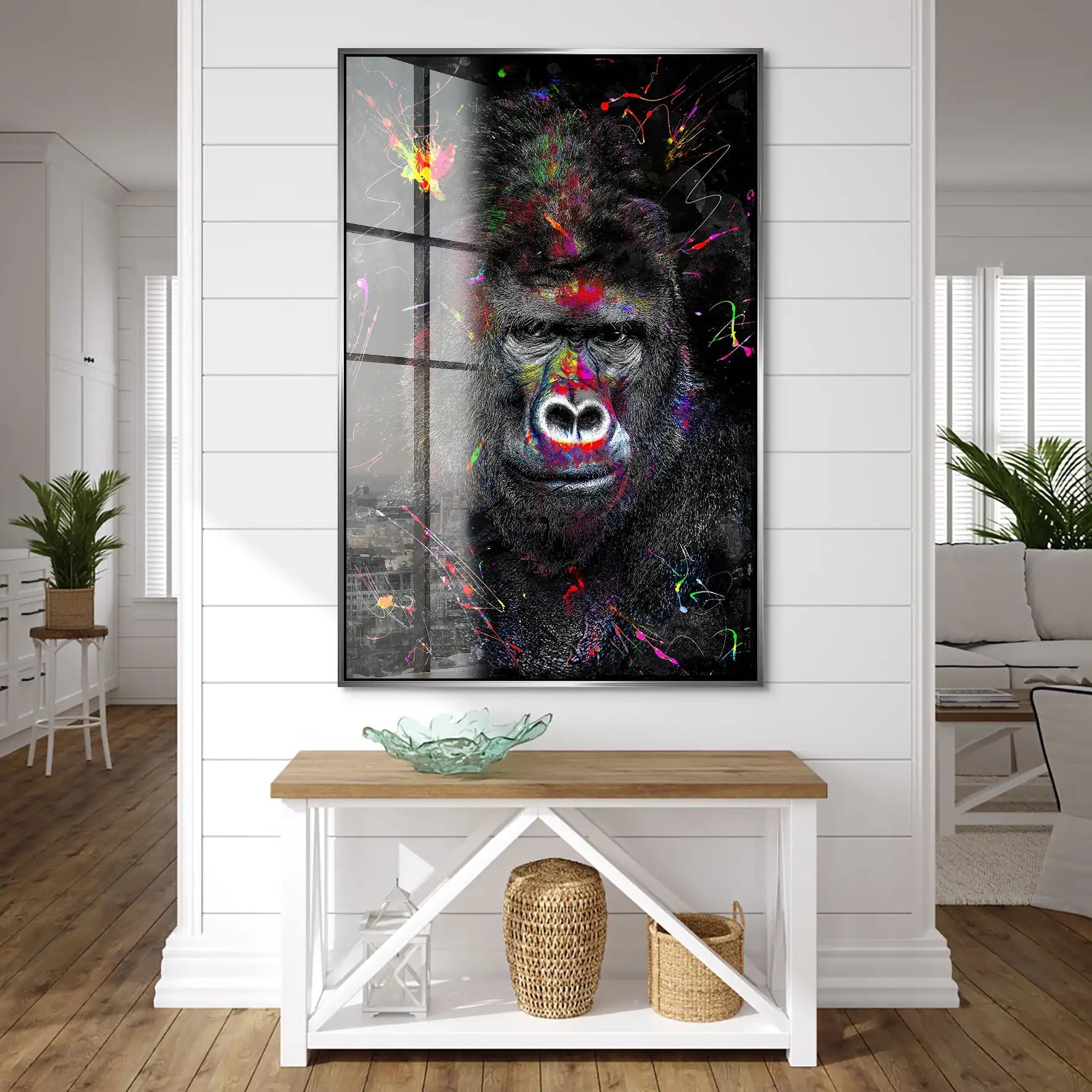 Gorilla Abstrakt Color Style Acrylglas Bild INGALERIE