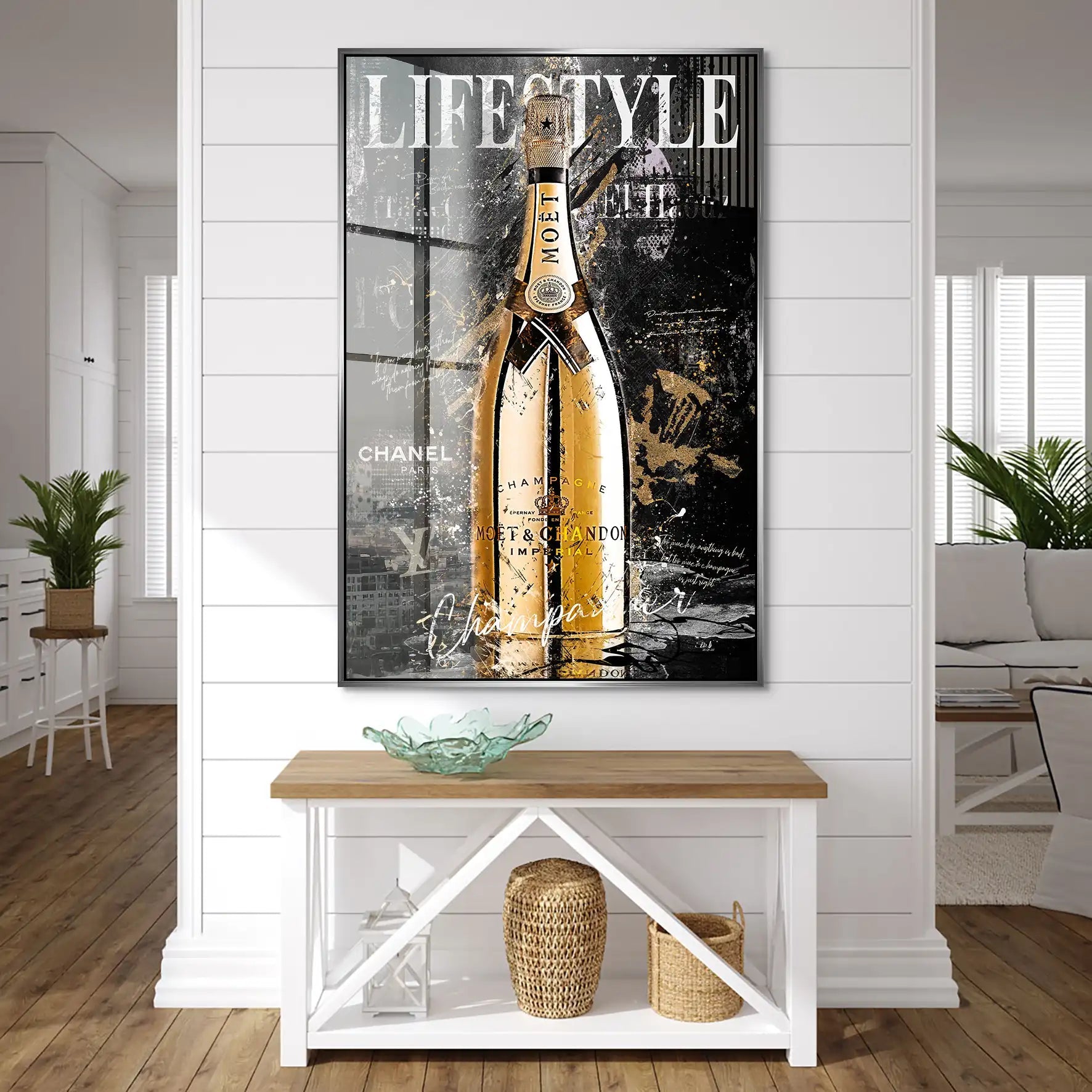 Champagner Black Style Acrylglas Bild INGALERIE