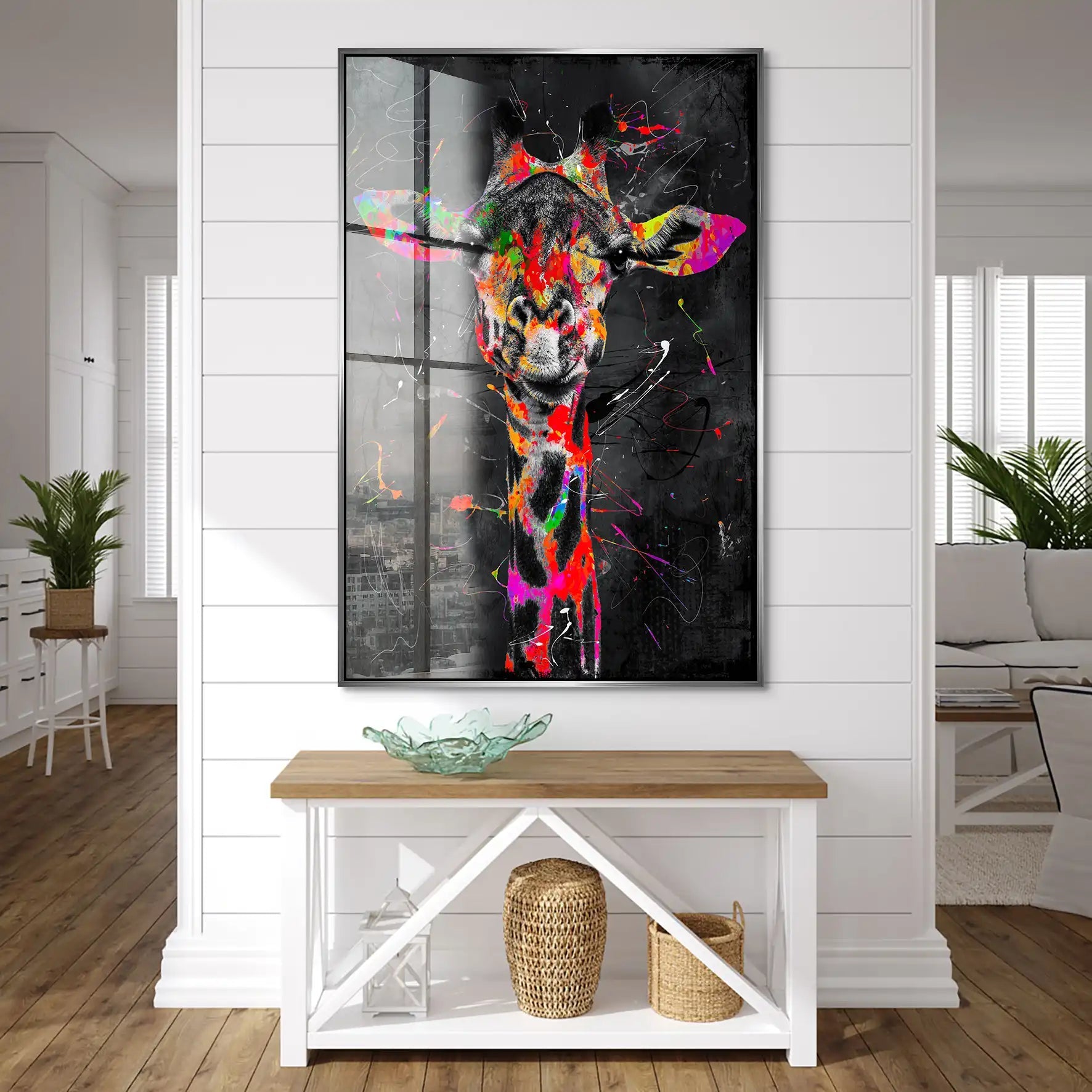 Giraffe Abstrakt Black Style Acrylglas Bild INGALERIE