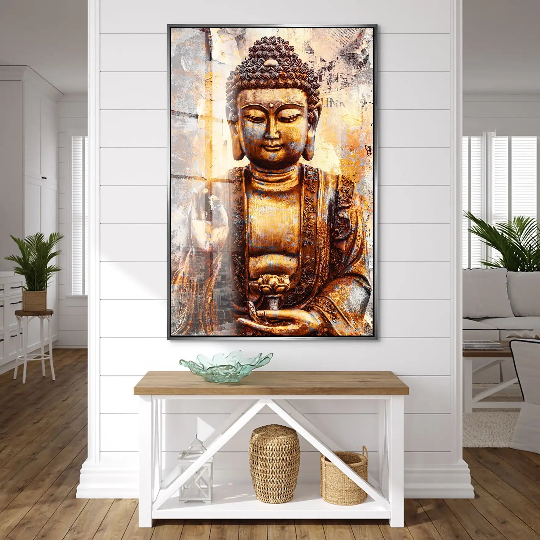 Buddha Retro Style Acrylglas Bild INGALERIE