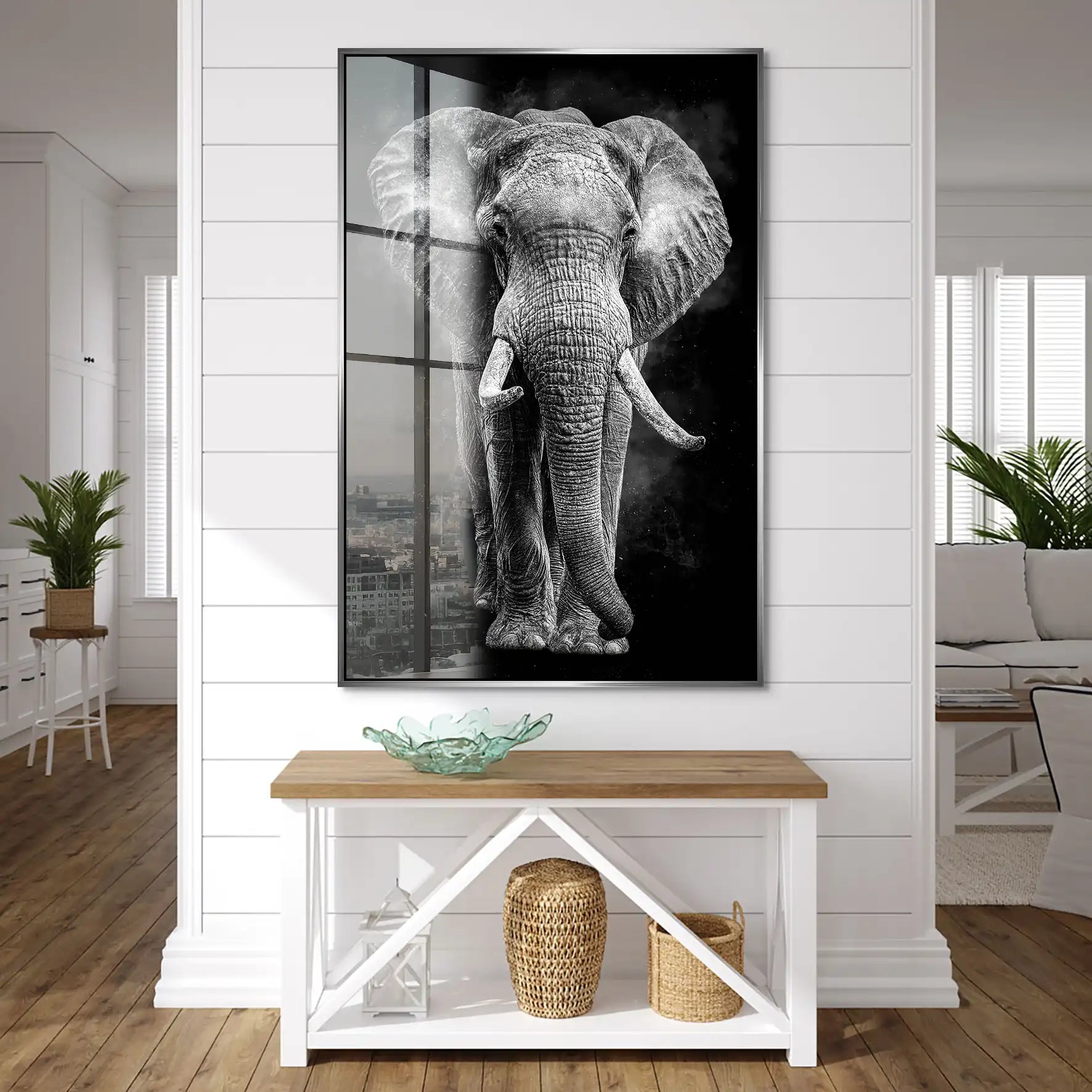 Elefant Abstrakt Dark Style Acrylglas Bild INGALERIE