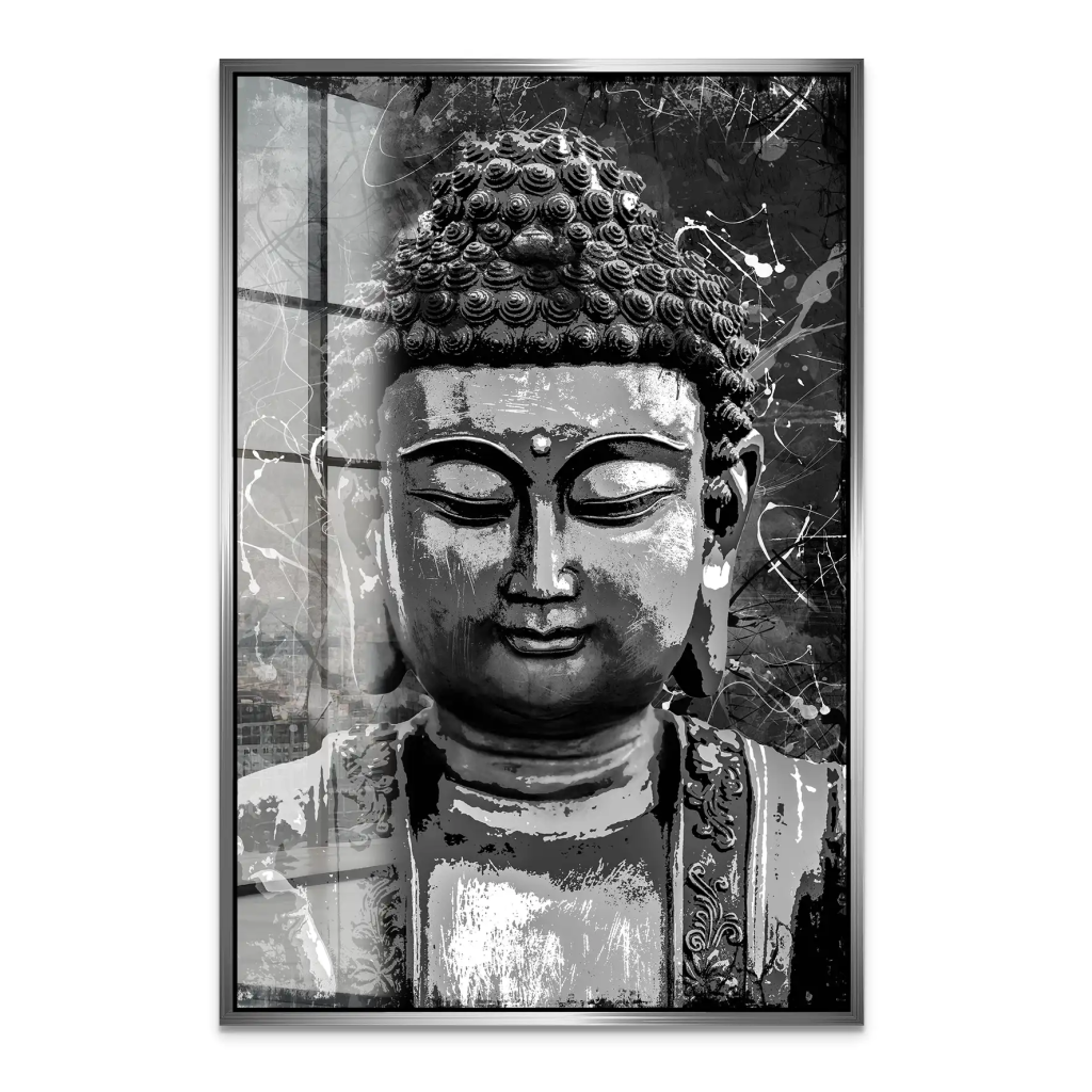 Buddha Black Abstrakt Acrylglas Bild INGALERIE