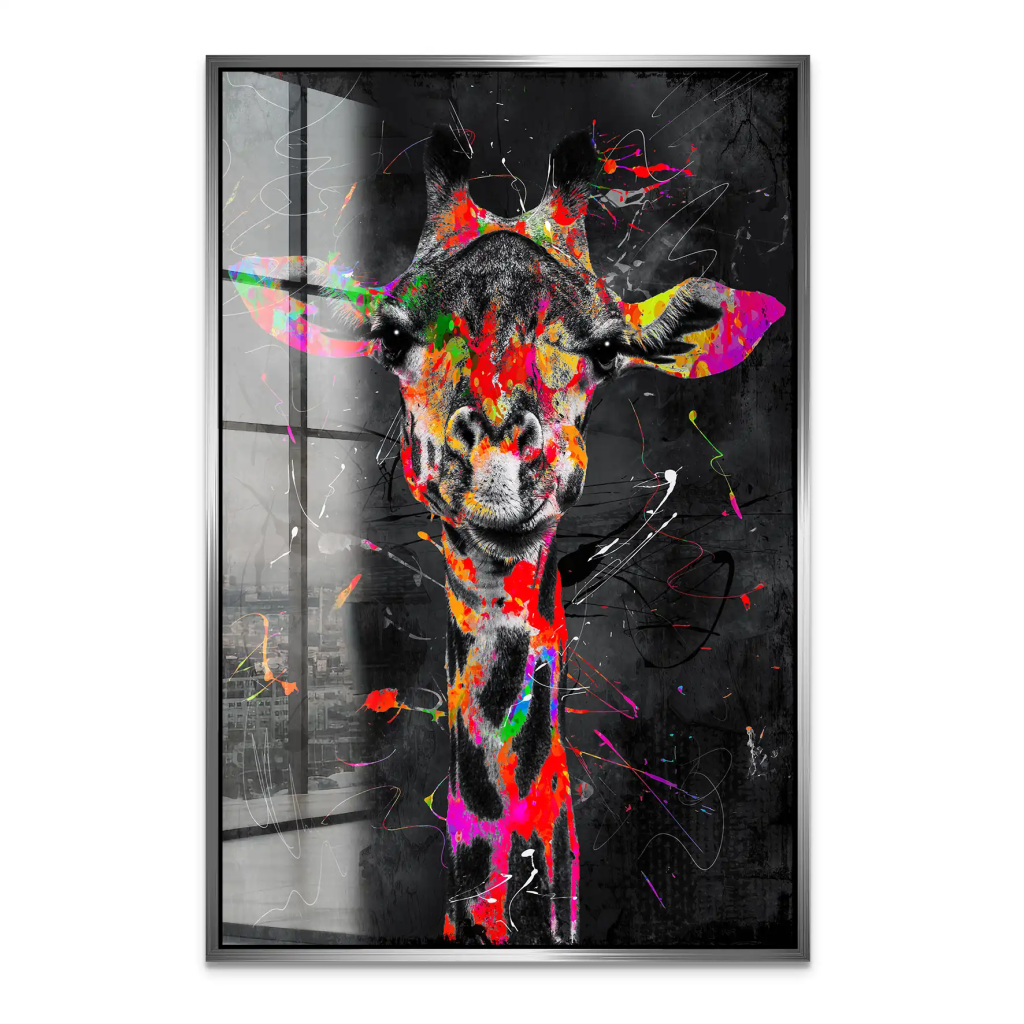 Giraffe Abstrakt Black Style Acrylglas Bild INGALERIE