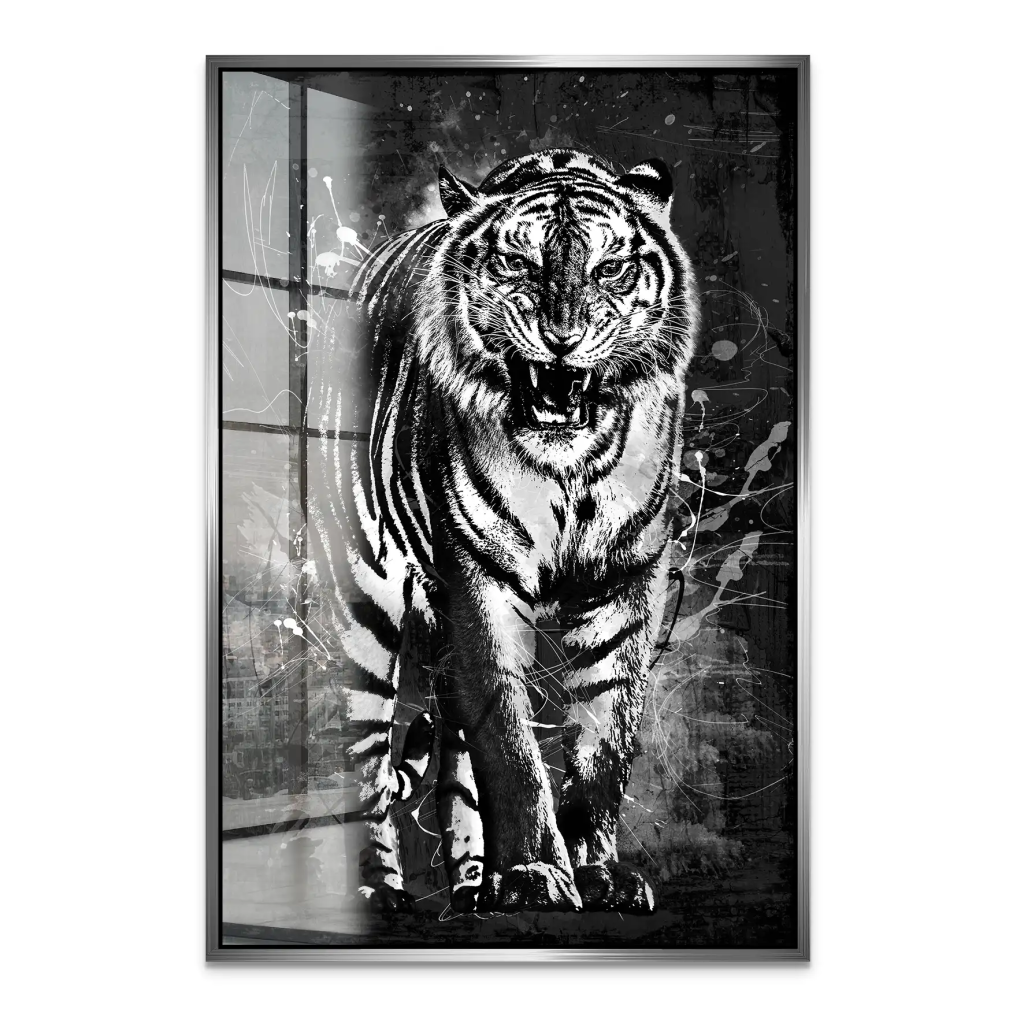 Tiger Abstrakt Black Acrylglas Bild INGALERIE