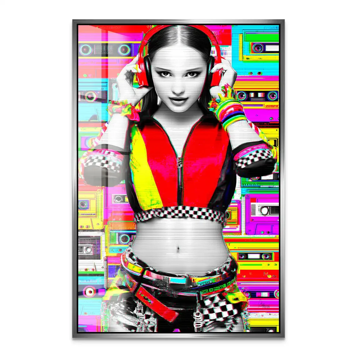 Retro DJ Girl Acrylglas Bild