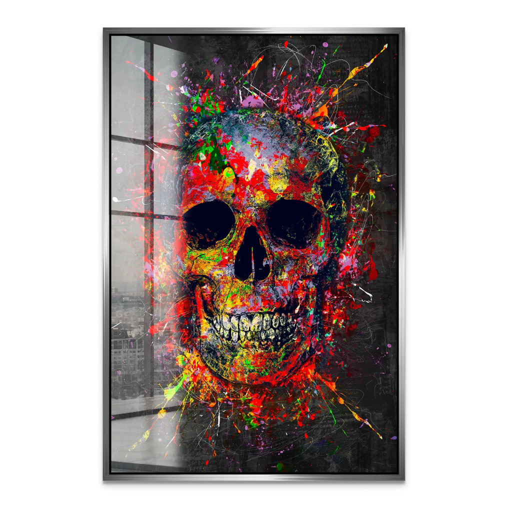 Totenkopf Abstrakt Art Acrylglas Bild INGALERIE