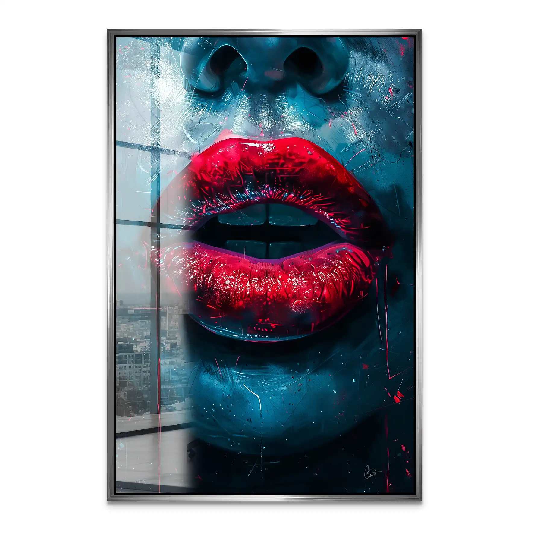 Abstrakt Erotik Lips Acrylglas Bild INGALERIE