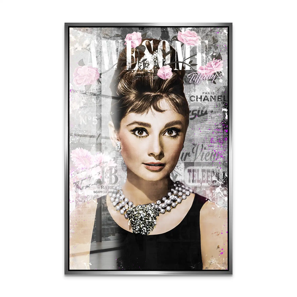 Audrey Hepburn Awesome Pop Art Acrylglas Bild INGALERIE