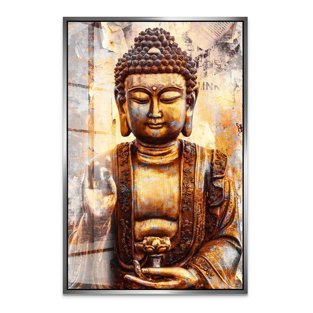 Buddha Retro Style Acrylglas Bild INGALERIE