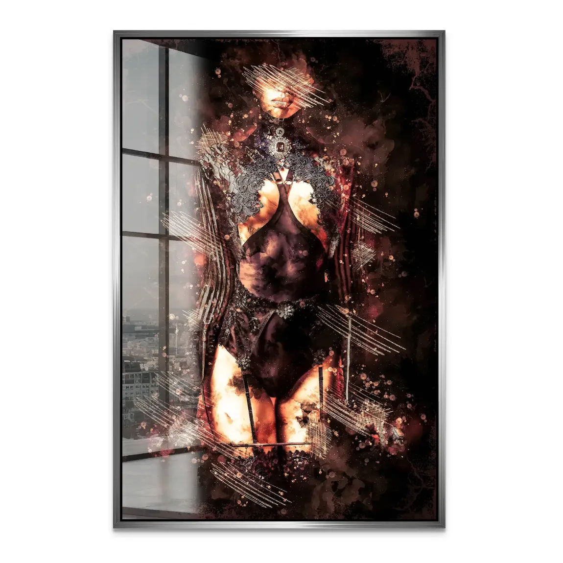 Erotische Eleganz im Schattenlicht Acrylglas Bild INGALERIE