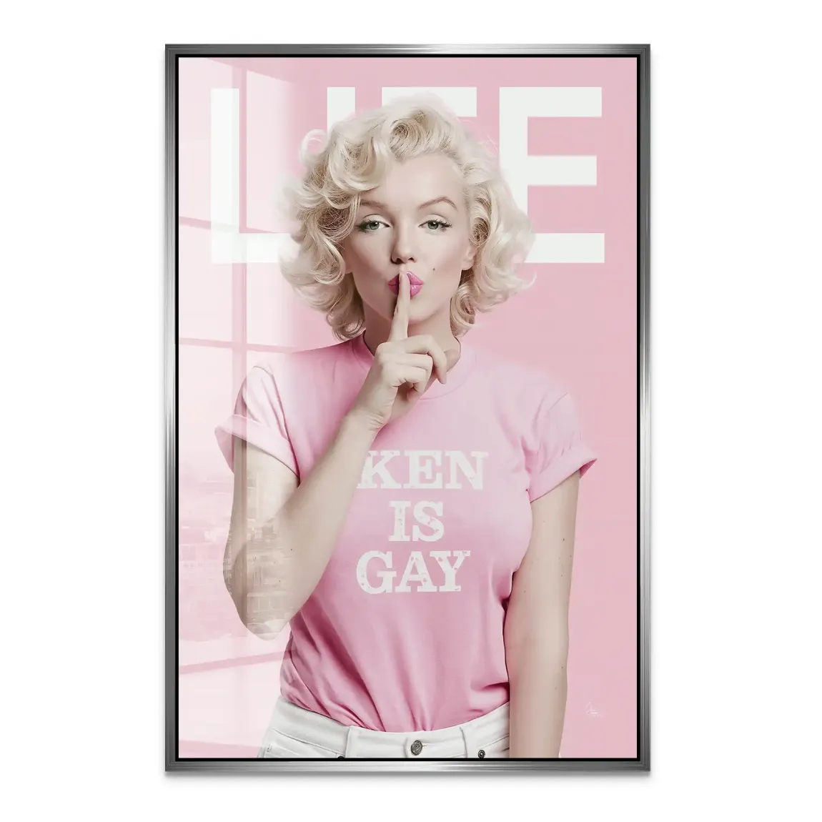 Marilyn Monroe Ken is Gay Acrylglasbild