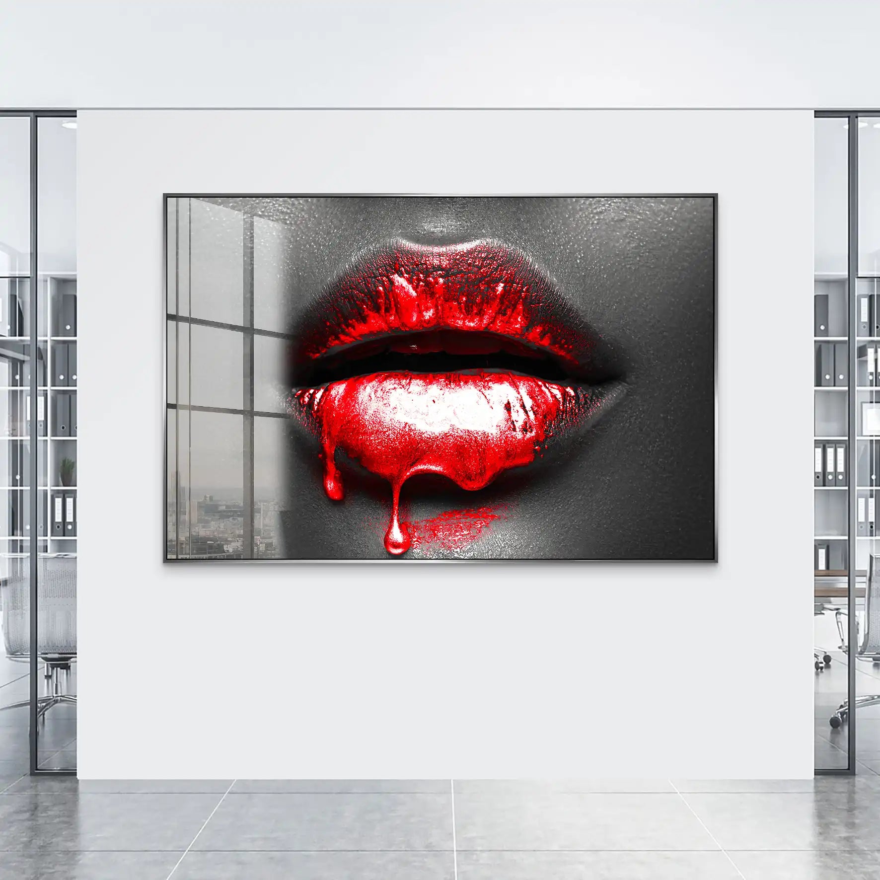 Rote Lippen Acrylglas Bild INGALERIE