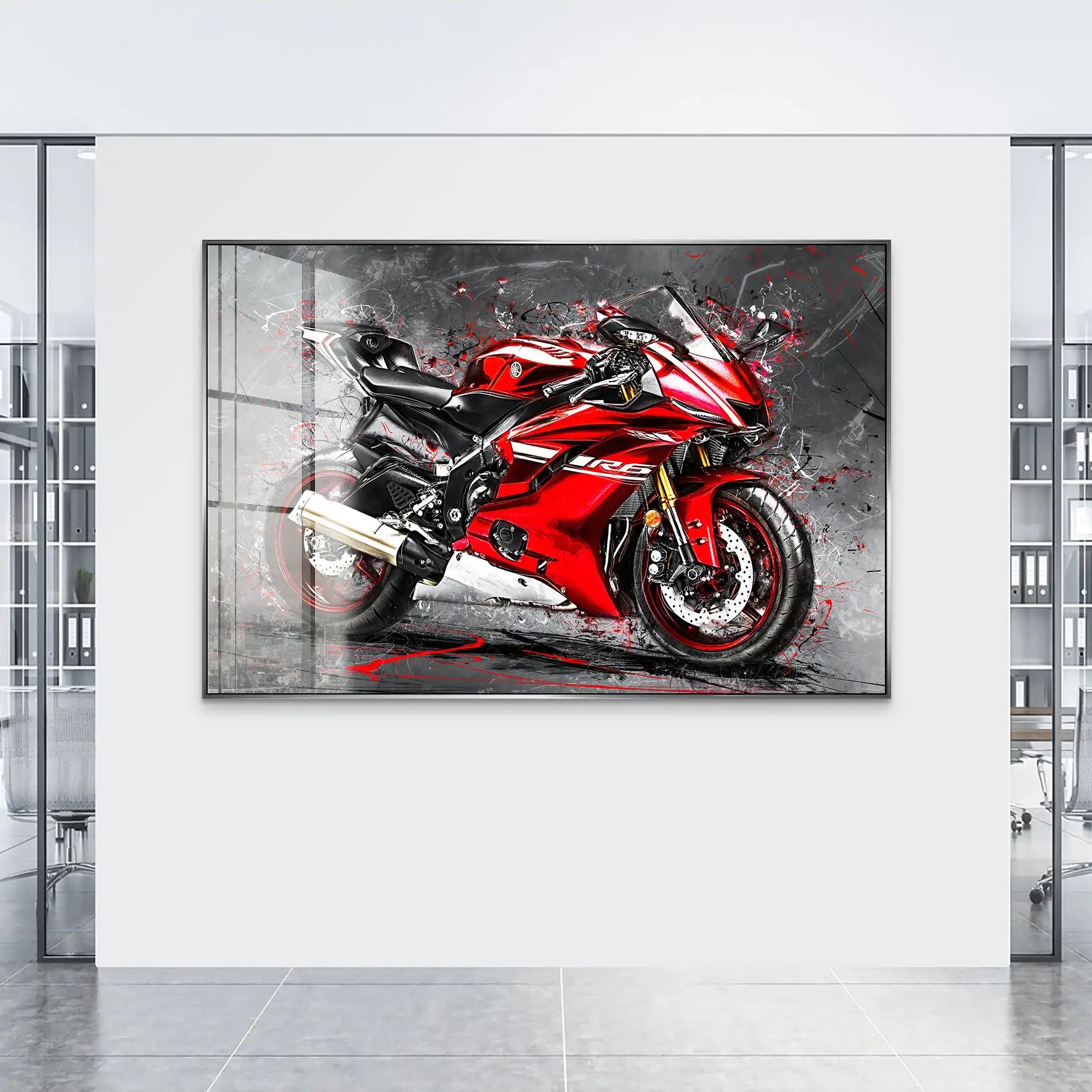 Yamaha R6 Abstrakt Rot Acrylglas Bild INGALERIE