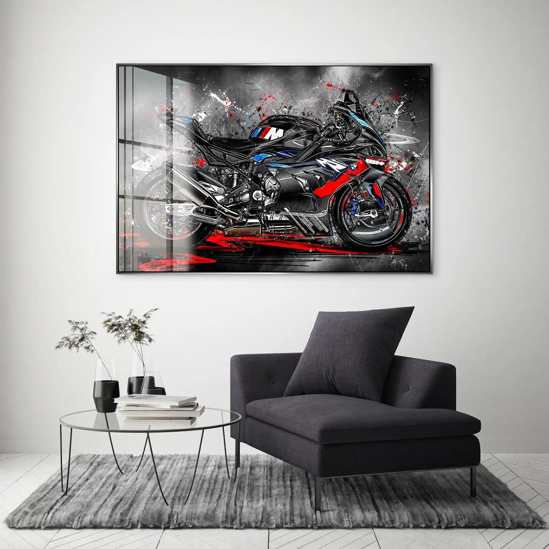 BMW M1000RR Black Acrylglas Bild INGALERIE