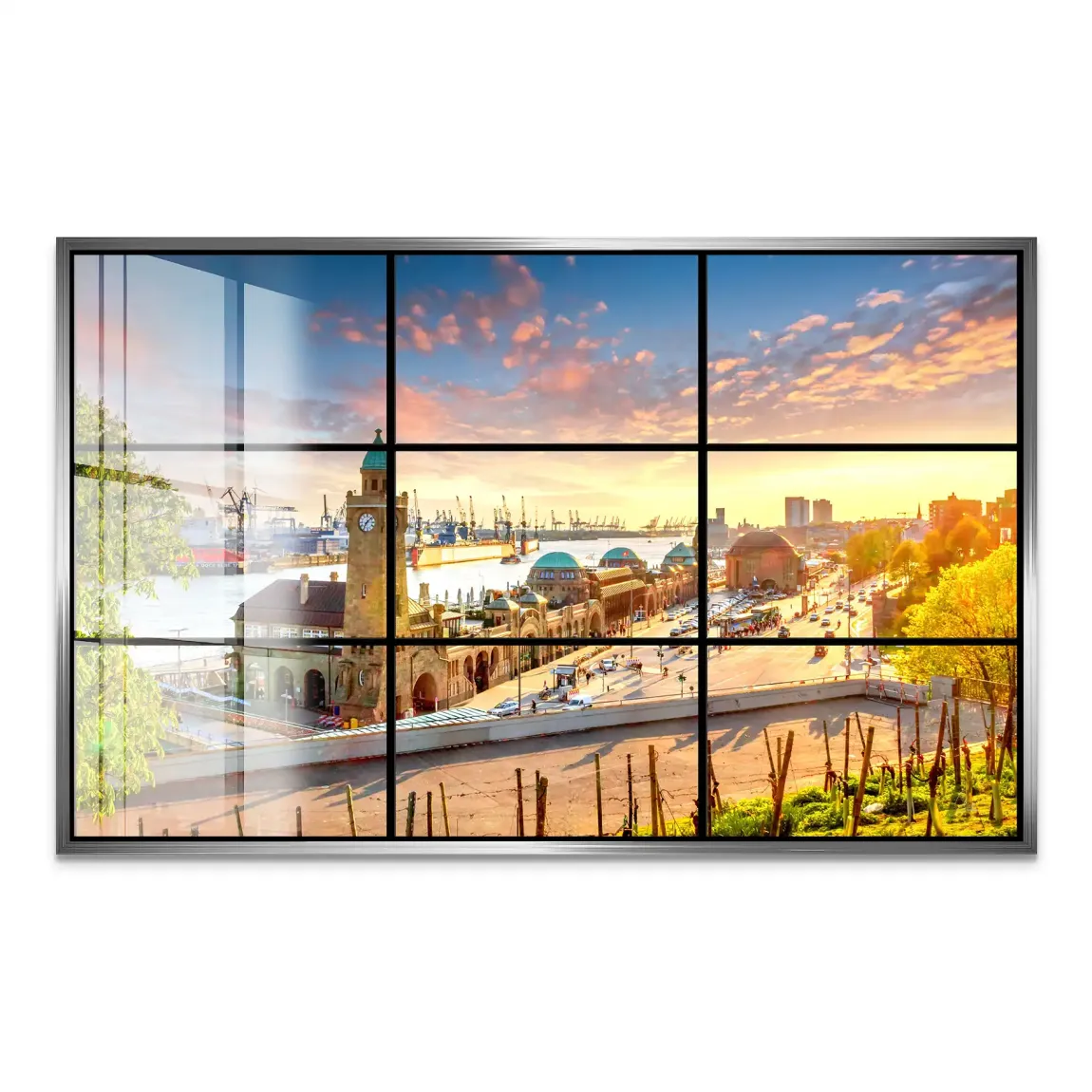 Hamburg Sunset View Acrylglas Bild