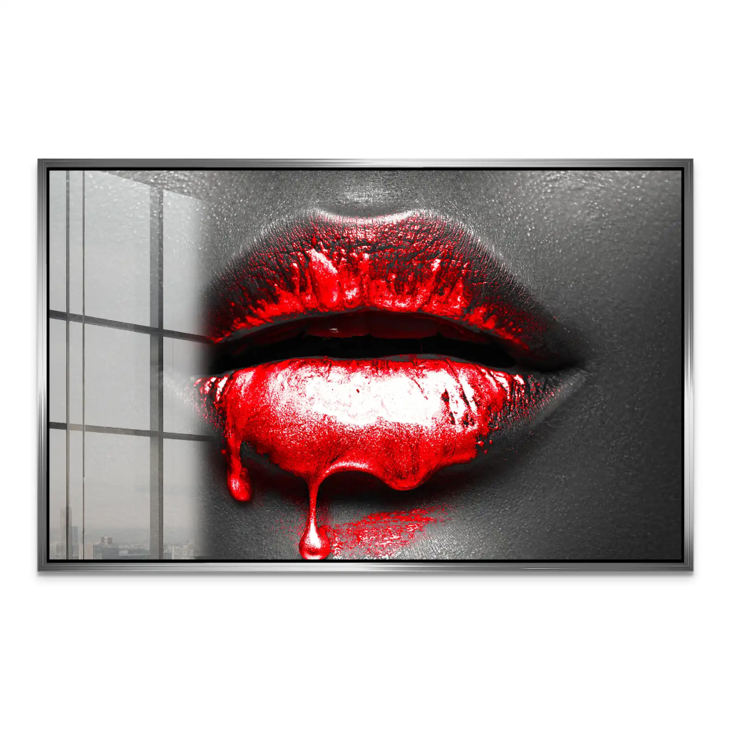 Rote Lippen Acrylglas Bild INGALERIE