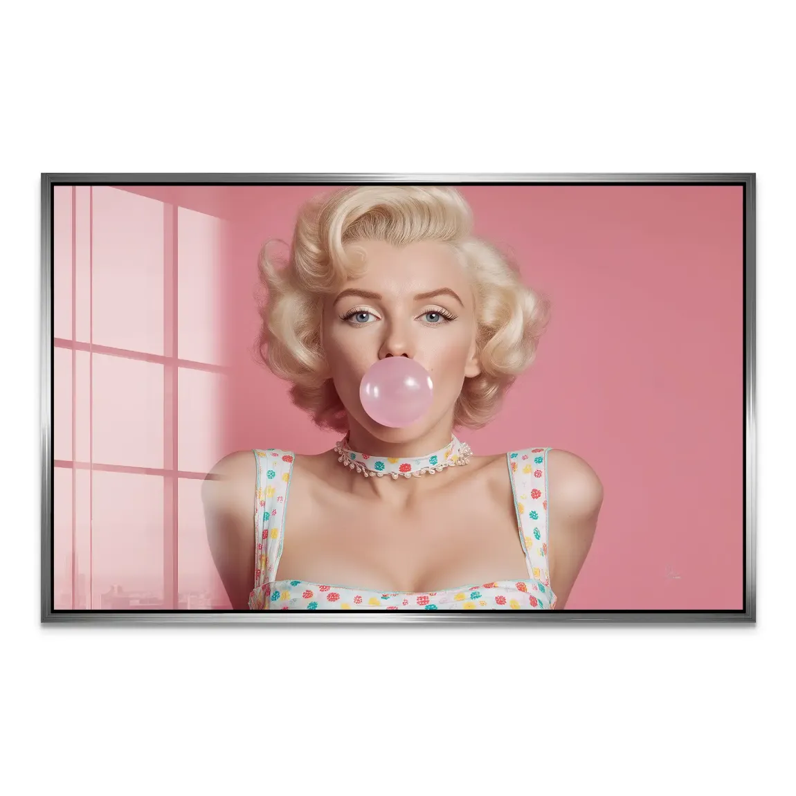 Marilyn Monroe Pink Bubble Acrylglas Bild
