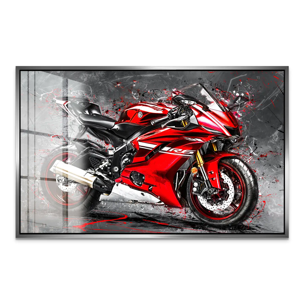 Yamaha R6 Abstrakt Rot Acrylglas Bild INGALERIE