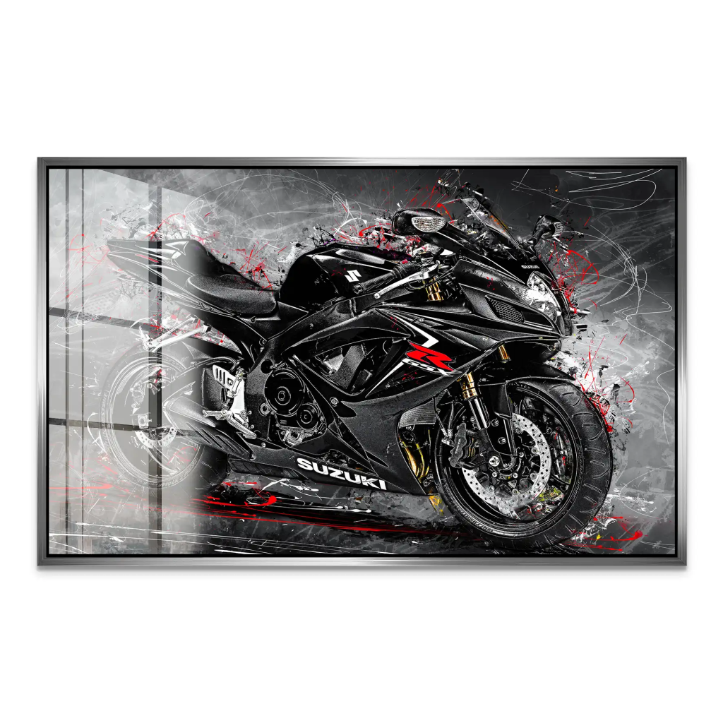 Suzuki GSXR 600 Abstrakt Black Acrylglas Bild INGALERIE