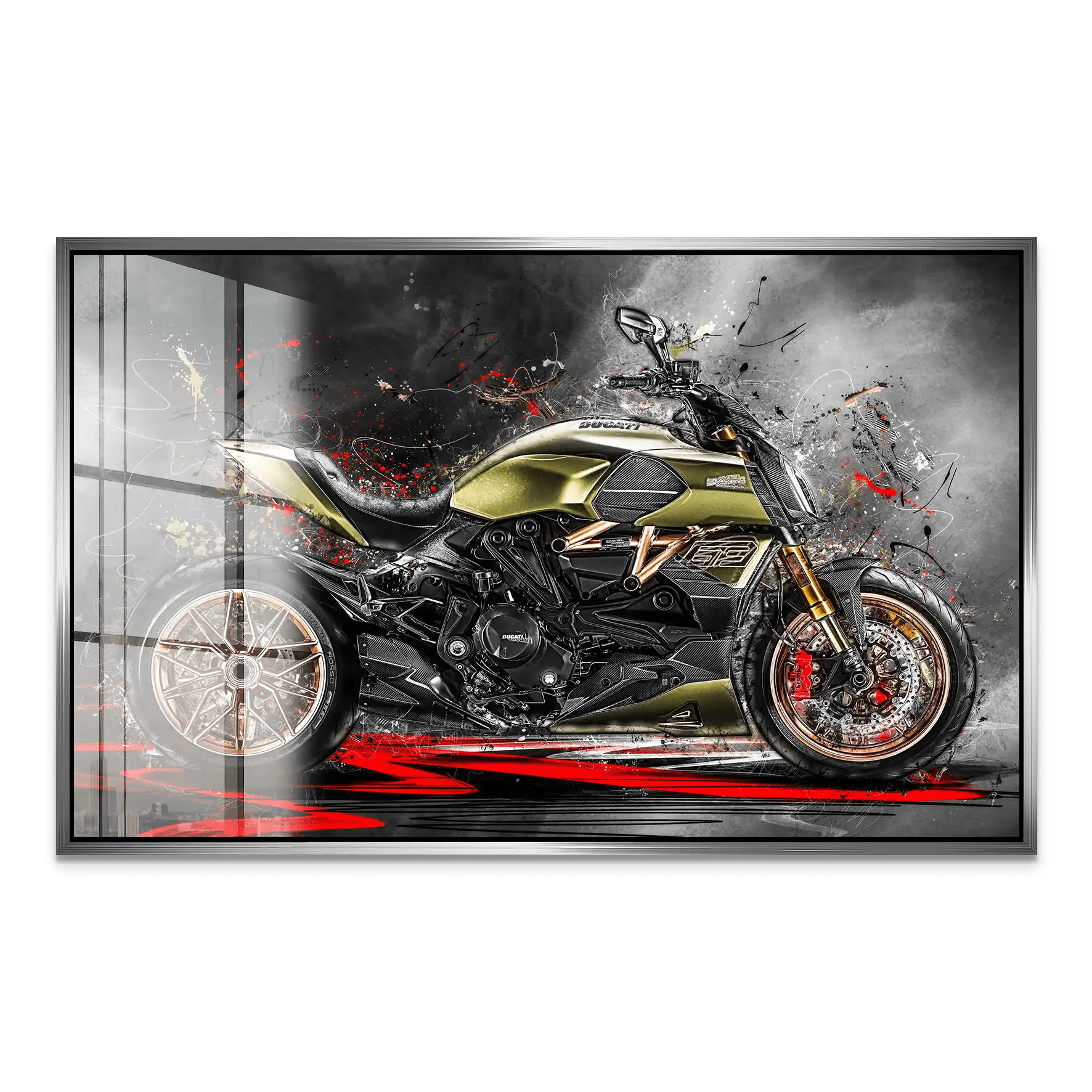 Ducati Diavel Lambo Acrylglas Bild INGALERIE