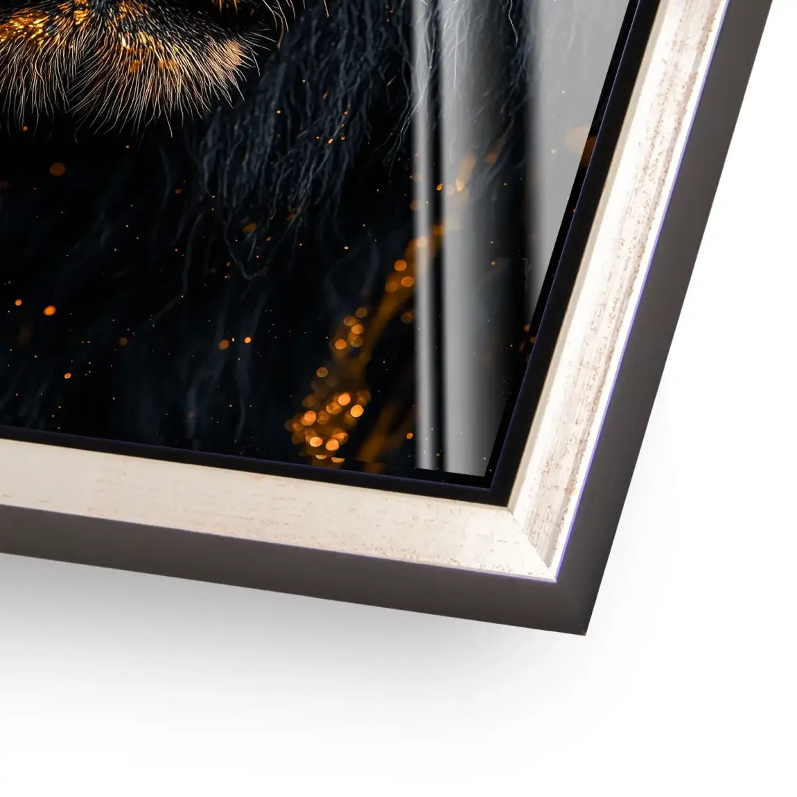 Black Lion in Gold Acrylglasbild INGALERIE