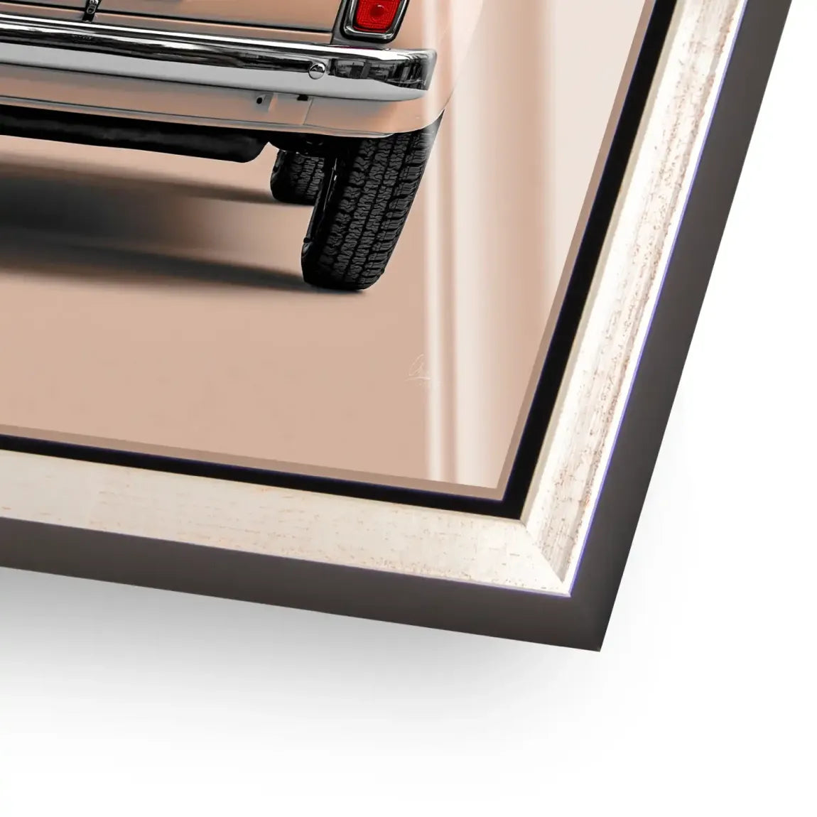 Fiat 500 Crema Acrylglasbild