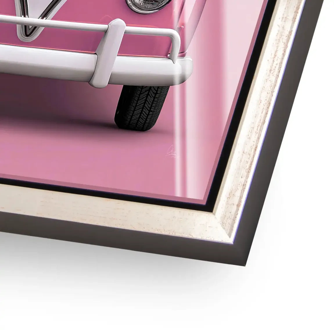 Pink VW Bulli Acrylglasbild